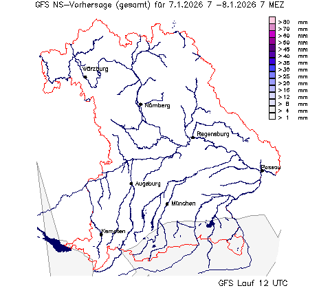 GFS Niederschlagsvorhersage (Summe) für 5.Tag vom 03.01.2026 wurde nicht gefunden!